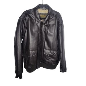 Vintage 80s USAF Type A-2 Flyers Avaiator Leather Jacket In Black Size XXL Tall